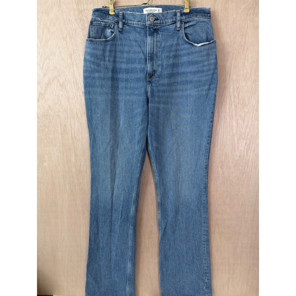 Abercrombie & Fitch The 70s Vintage Flare Ultra High Rise Jeans 32/14 Blue